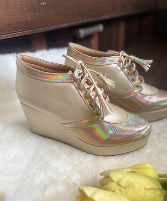 Rainbow sneaker wedges 2