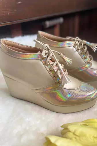 Rainbow sneaker wedges