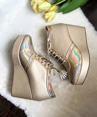 Rainbow sneaker wedges 3
