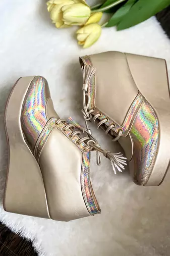 Rainbow sneaker wedges