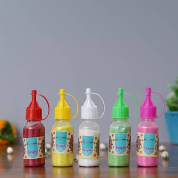 Set of 5 rangoli colours bottles 2
