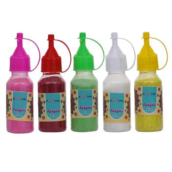 Set of 5 rangoli colours bottles 3