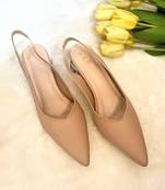 Nude diamond pumps