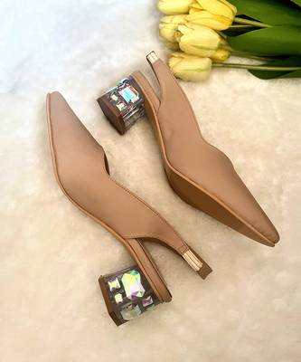 Nude diamond pumps 2