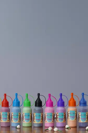 Set of 10 rangoli colours bottles