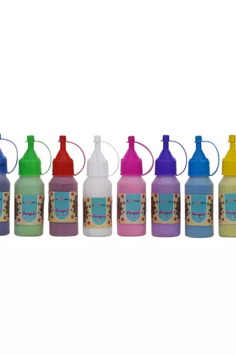Set of 10 rangoli colours bottles