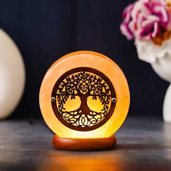 One tree of life decorative himalayan salt lamp with wooden base 2