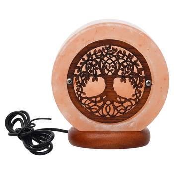 One tree of life decorative himalayan salt lamp with wooden base 3