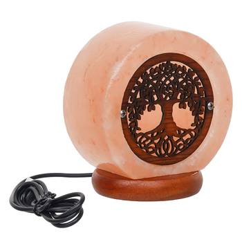 One tree of life decorative himalayan salt lamp with wooden base 4