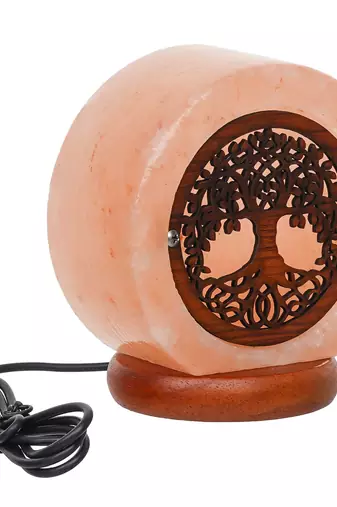 One tree of life decorative himalayan salt lamp with wooden base