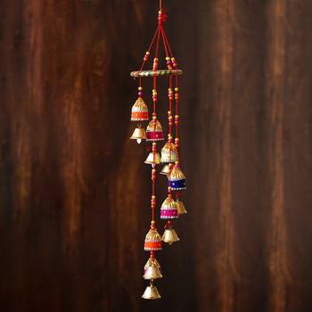 One handcrafted decorative colorful spiral wall/door/window hanging bells 1