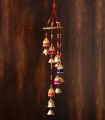 One handcrafted decorative colorful spiral wall/door/window hanging bells