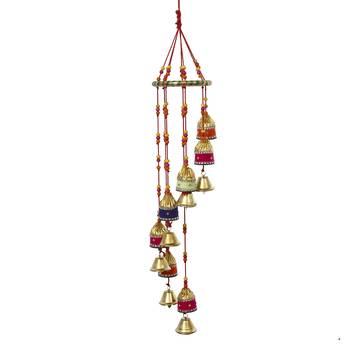 One handcrafted decorative colorful spiral wall/door/window hanging bells 3