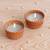 One brown hand painted terracotta soy wax mini scented candles (set of 2)