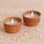 One brown hand painted terracotta soy wax mini scented candles (set of 2)