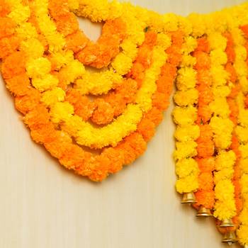 One marigold flower full door decoration item toran for home, main door 2