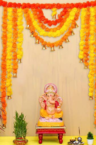 One orange, mango, yellow marigold bandhanwar toran for main door, home decor