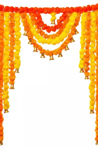 One orange, mango, yellow marigold bandhanwar toran for main door, home decor