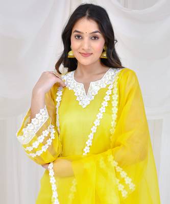 Yellow organza suit set 3