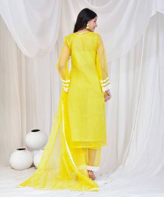 Yellow organza suit set 5
