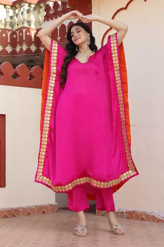 Hot pink kaftan set
