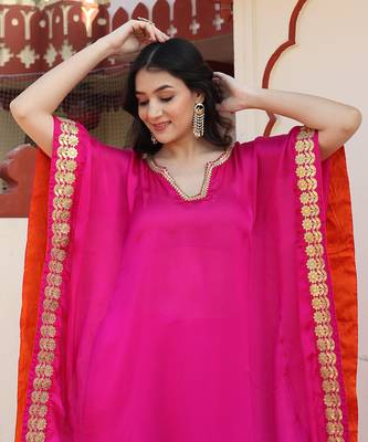 Hot pink kaftan set 3
