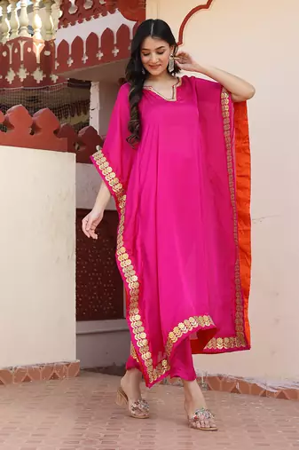Hot pink kaftan set