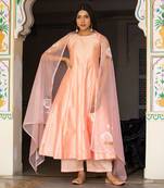 Gazal peach hand painted suit set