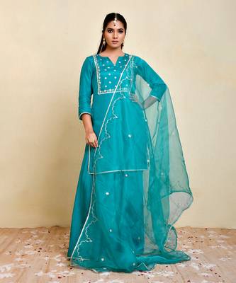 Rama uppada silk sharara set 1