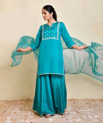Rama uppada silk sharara set 2