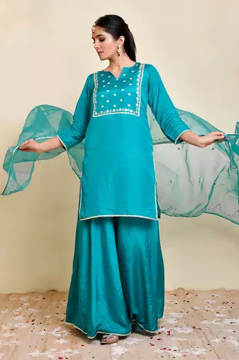 Rama uppada silk sharara set