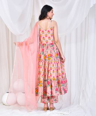 Radha cotton anarkali  set 4