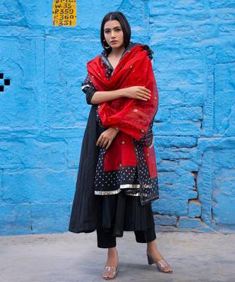 Black angrakha suit set 2
