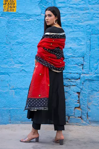 Black angrakha suit set