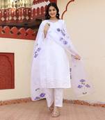 Morning glory hand painted suit set