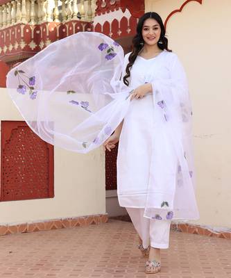 Morning glory hand painted suit set 2