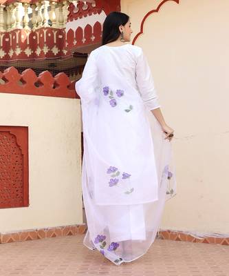Morning glory hand painted suit set 4