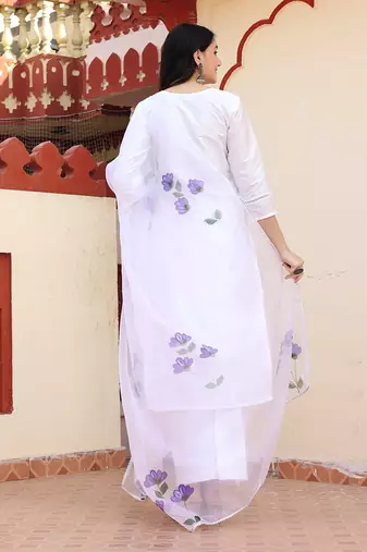 Morning glory hand painted suit set