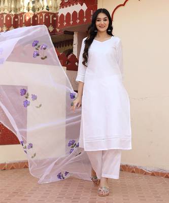 Morning glory hand painted suit set 5