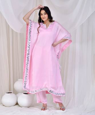Baby pink kaftan set 2