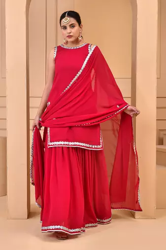 Jazzberry georgette sharara set