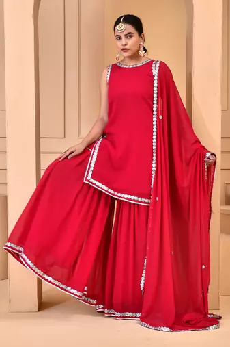 Jazzberry georgette sharara set