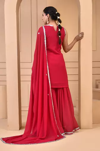 Jazzberry georgette sharara set