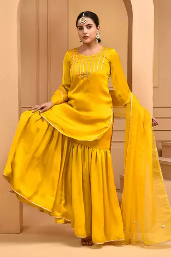 Gold dust sharara set