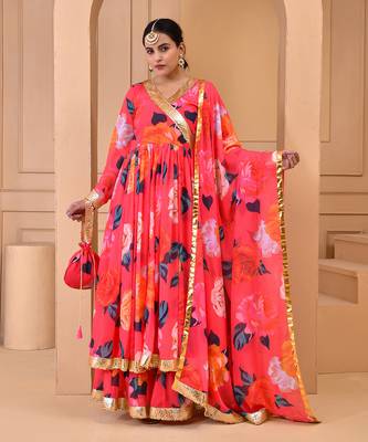 Coral printed sharara set 1