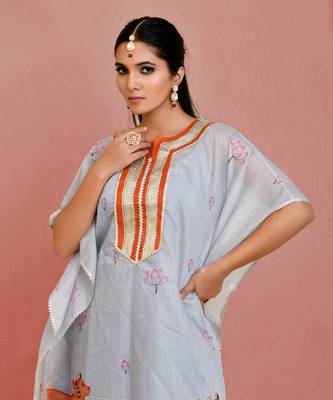 Kamdhenu chanderi kaftan set 4