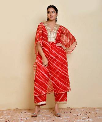 Gulab georgette kaftan set 1