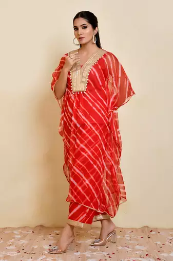 Gulab georgette kaftan set
