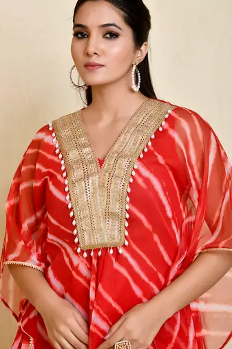 Gulab georgette kaftan set
