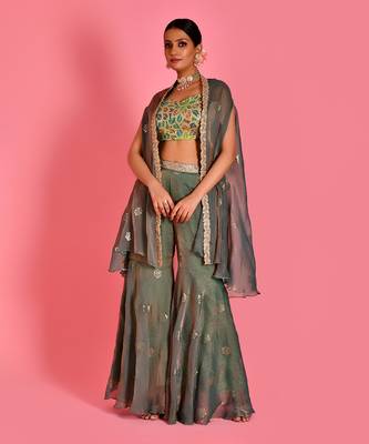Chitra cape & sharara set 1